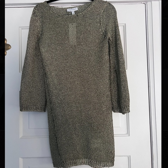 Mura Boutique Gold Shimmer Shift Dress - Size 6 US / 8 AUS - Picture 1 of 10